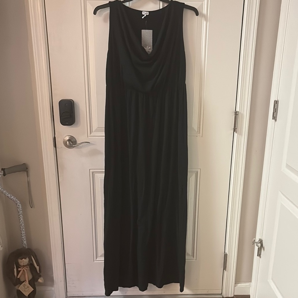 Gray Sleeveless Cowl Neck Maxi Gown